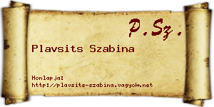 Plavsits Szabina névjegykártya